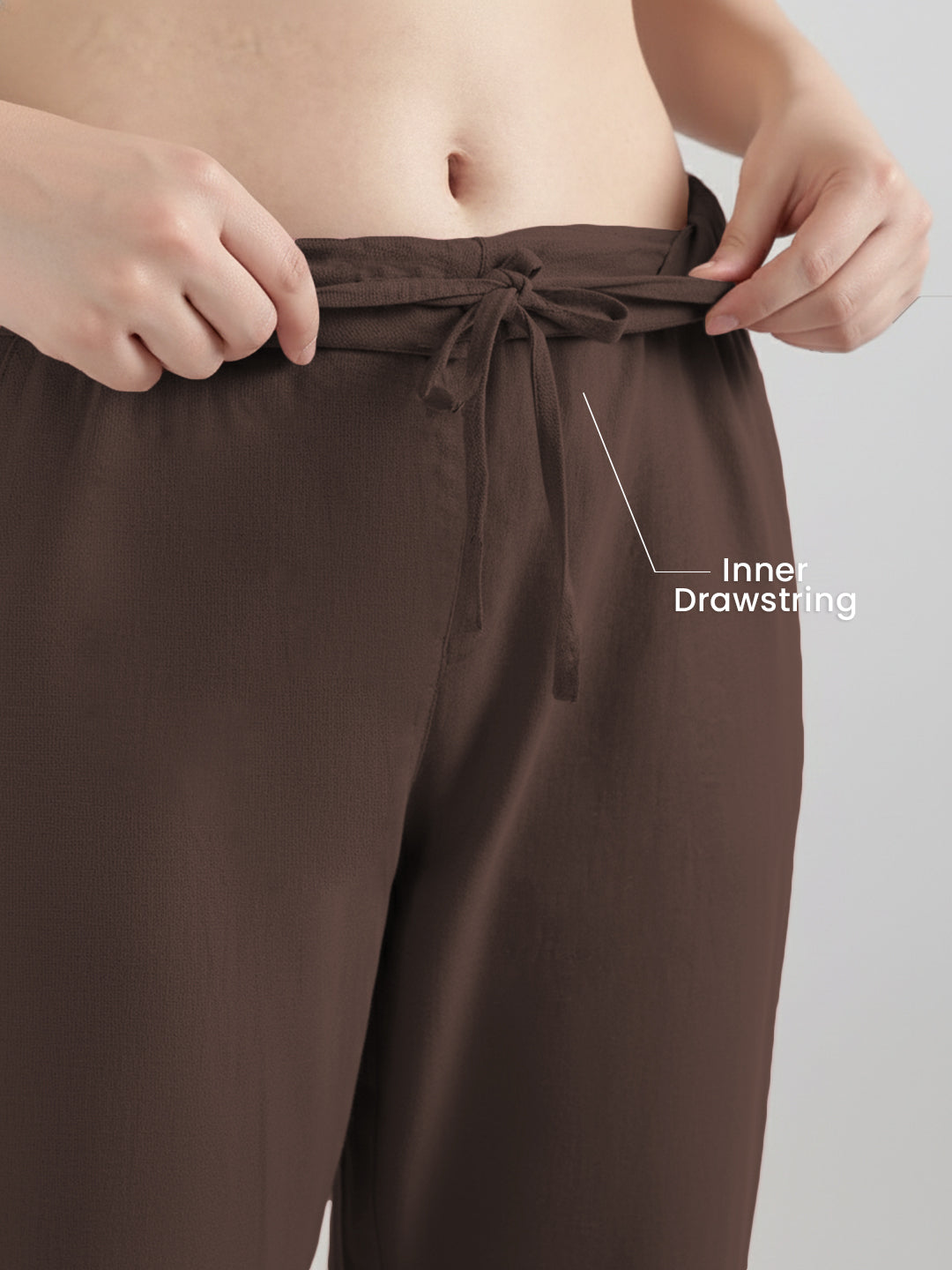 Dark Brown Formal Airy Linen Pants