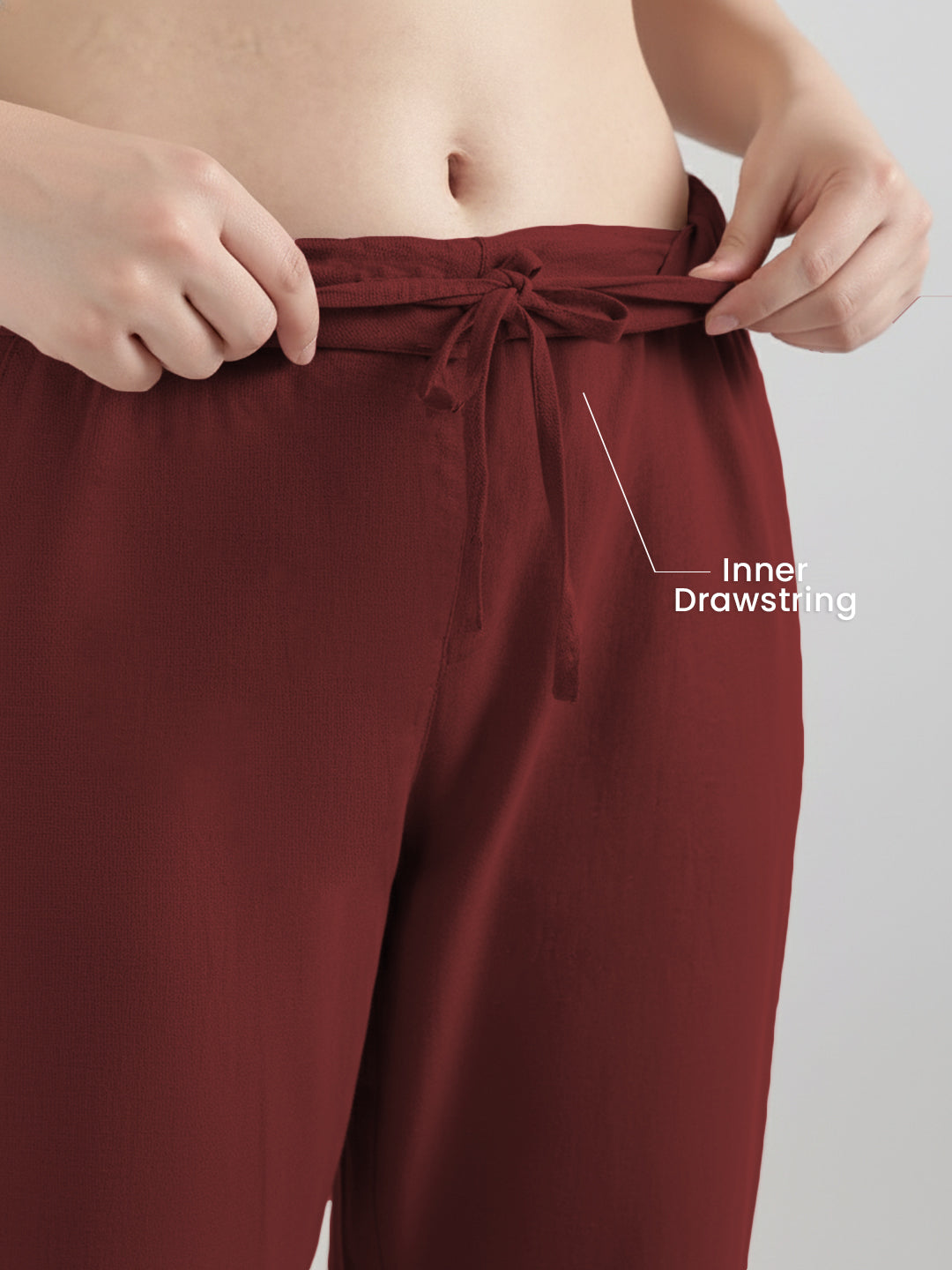 Maroon Formal Airy Linen Pants