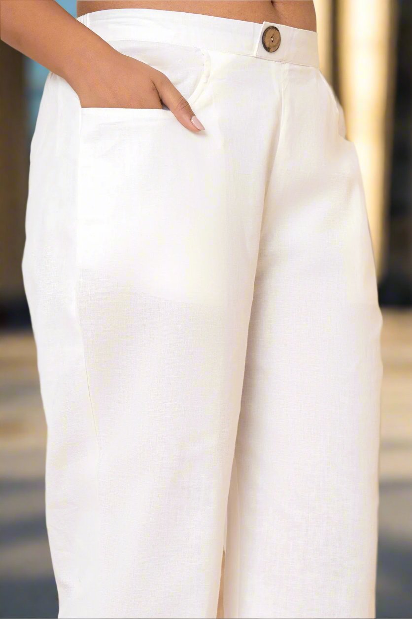 Airy Linen Wide Leg Pants