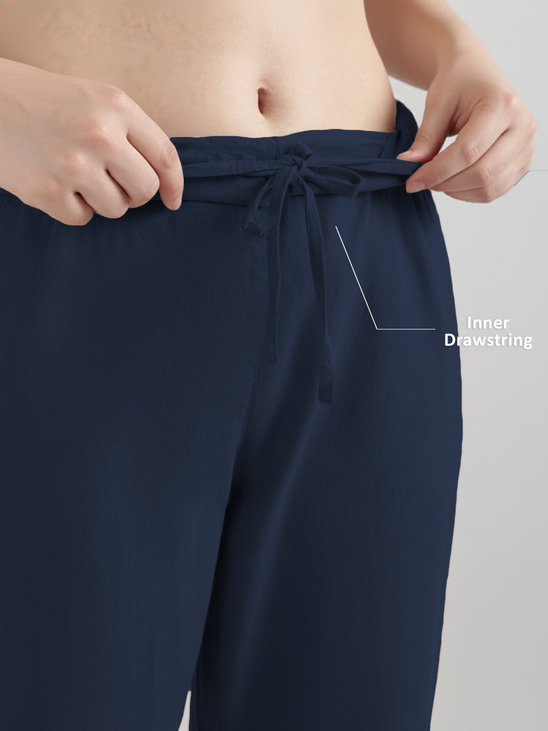 Dark Blue Airy Linen Pants