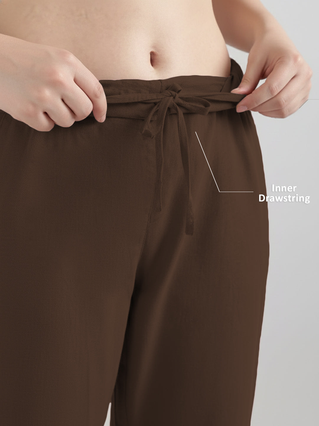 Dark Brown Airy Linen Pants