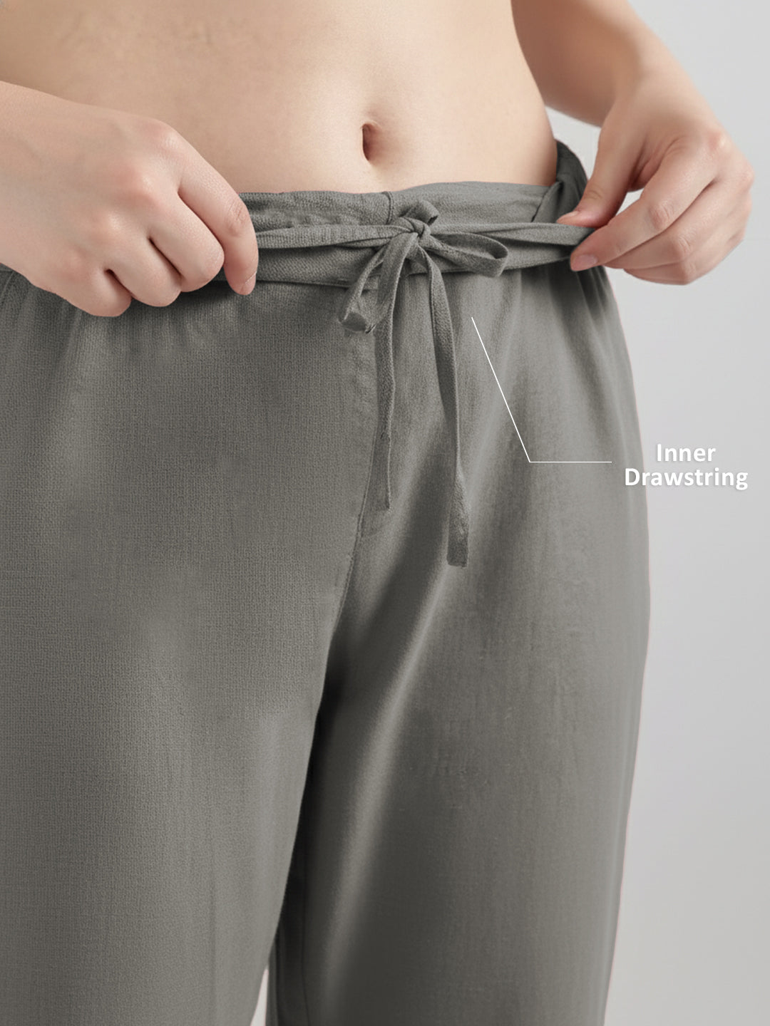 Grey Airy Linen Pants