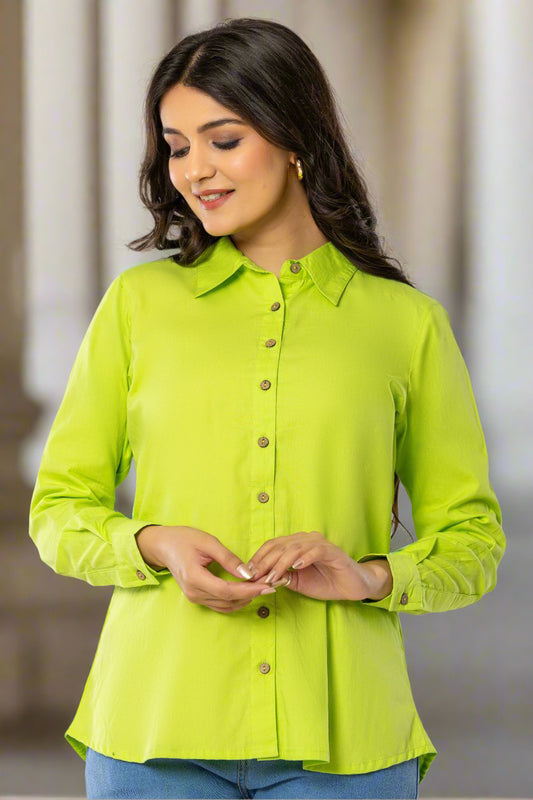 Neon Green Cotton Shirt