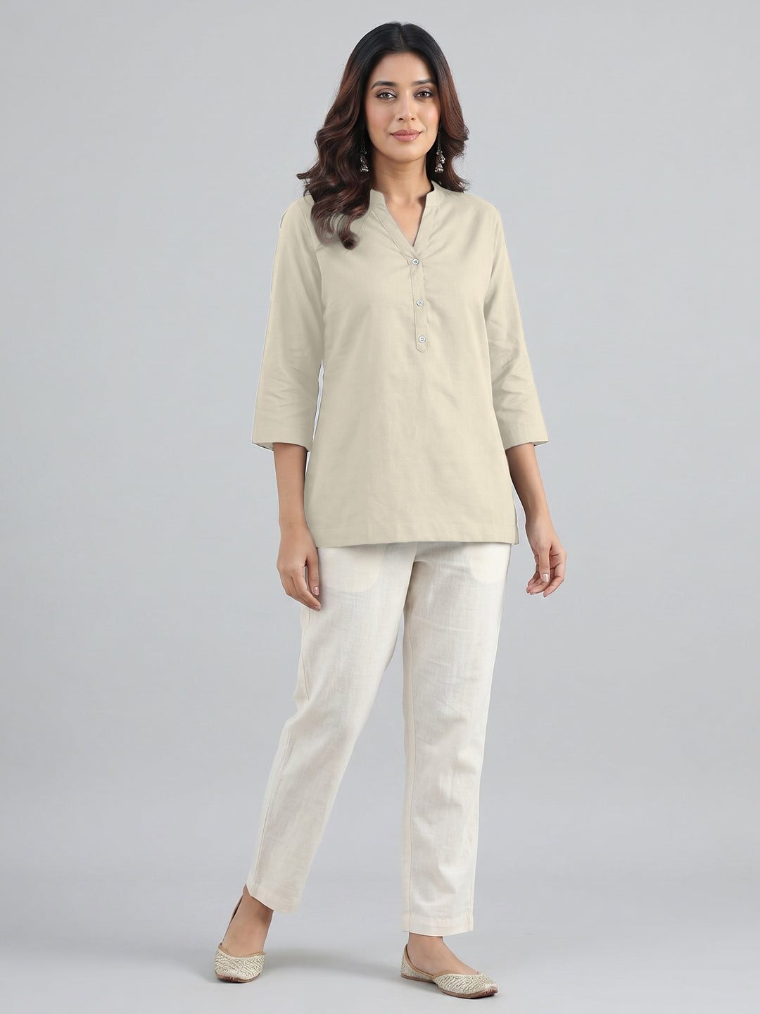 Cream Airy Linen Top