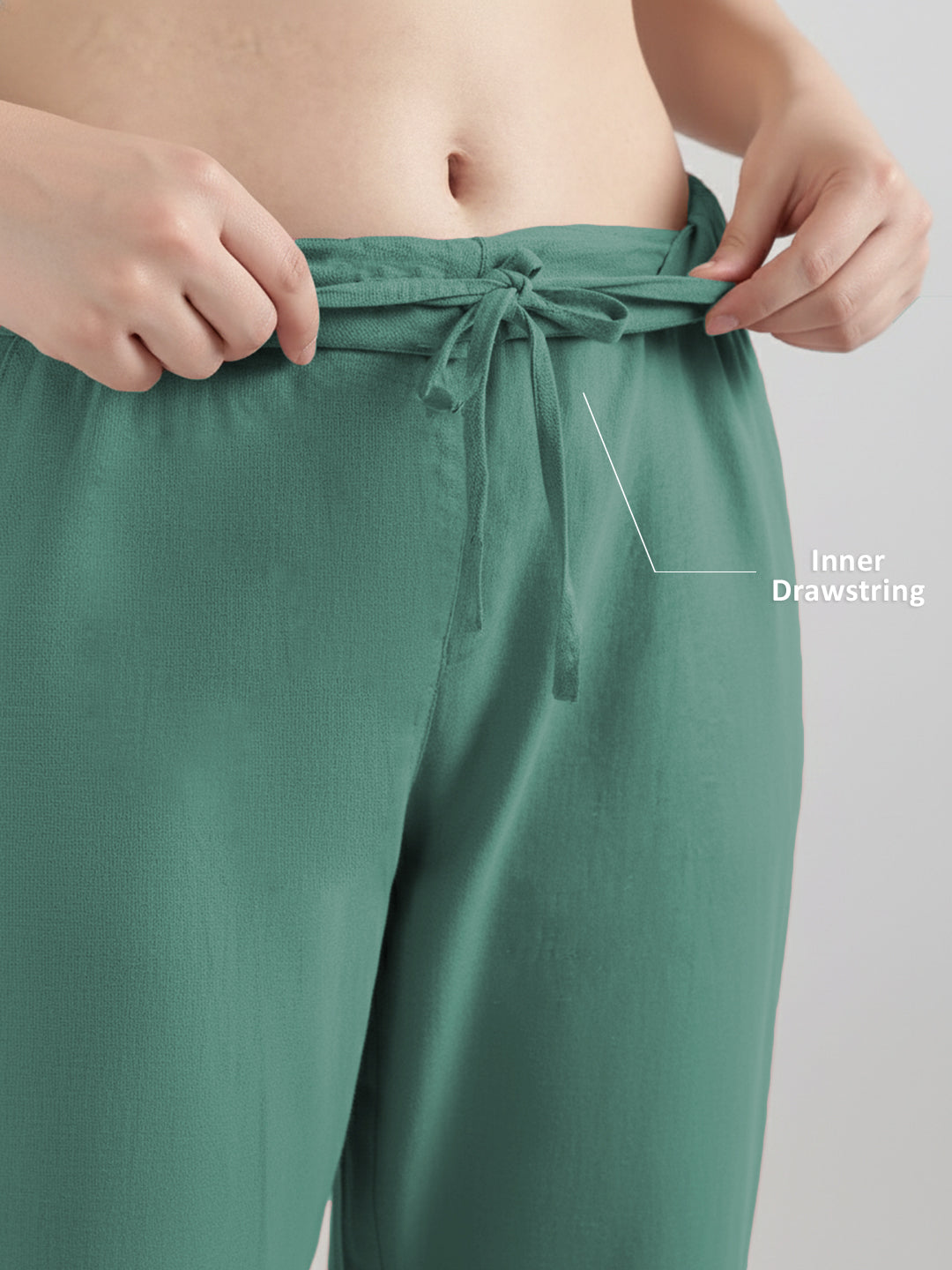 Teal Blue Airy Linen Pants