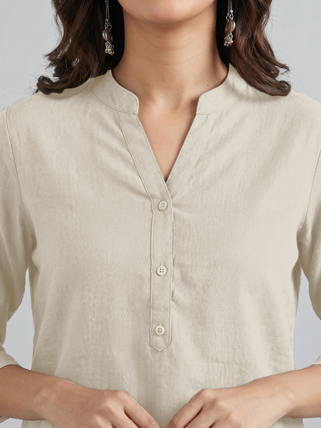 Cream Airy Linen Top