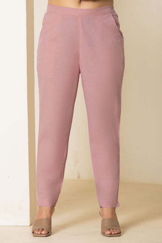 Rose Pink Airy Linen Pants