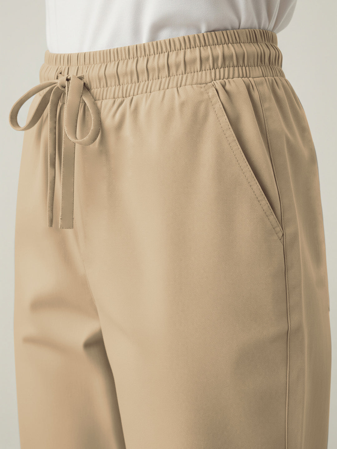 Beige Everyday Cotton Pants