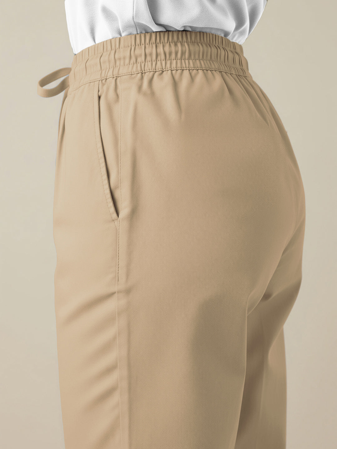 Beige Everyday Cotton Pants