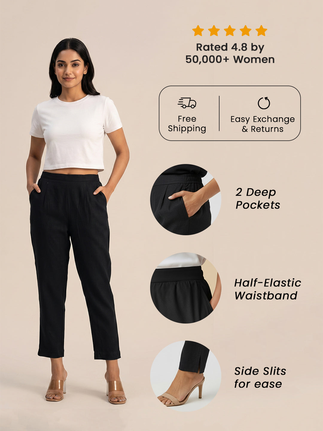 Black Airy Linen Pants