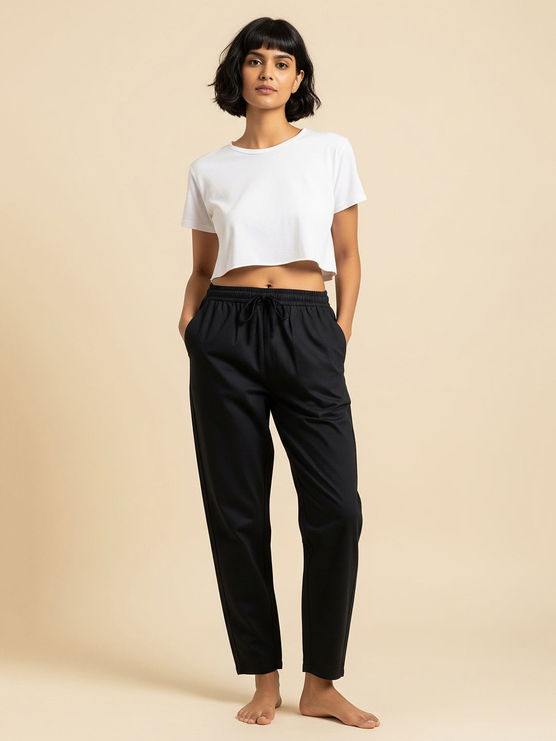 Black Everyday Cotton Pants