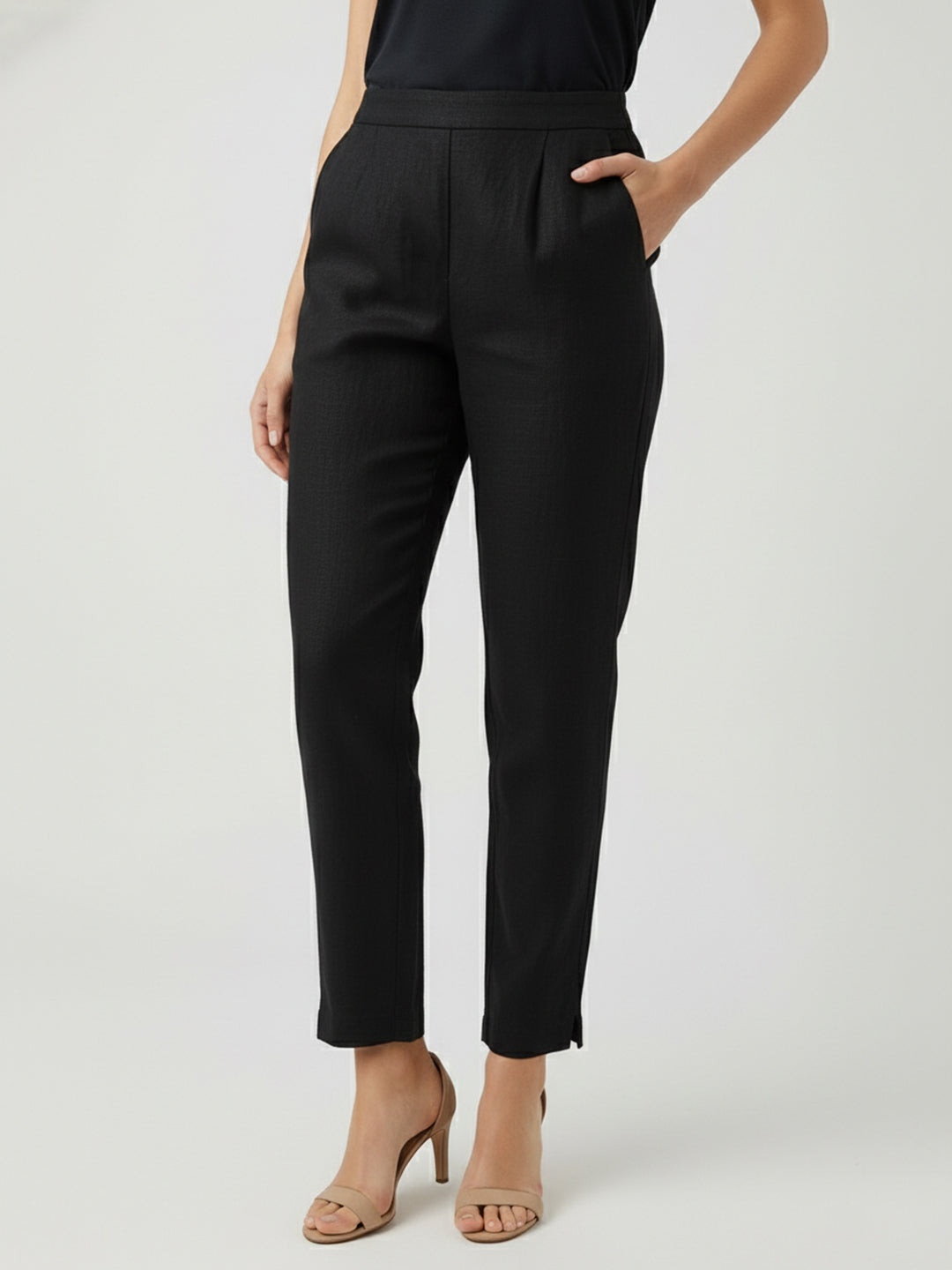 Black Airy Linen Pants