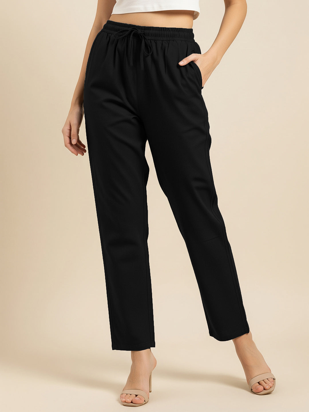 Black Everyday Cotton Pants