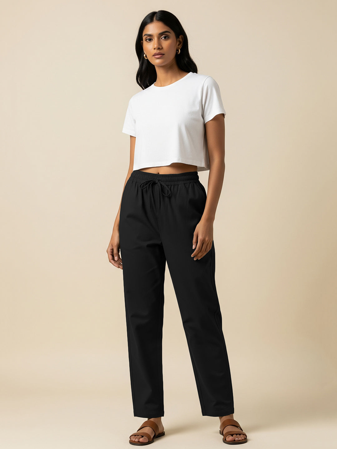 Black Everyday Cotton Pants