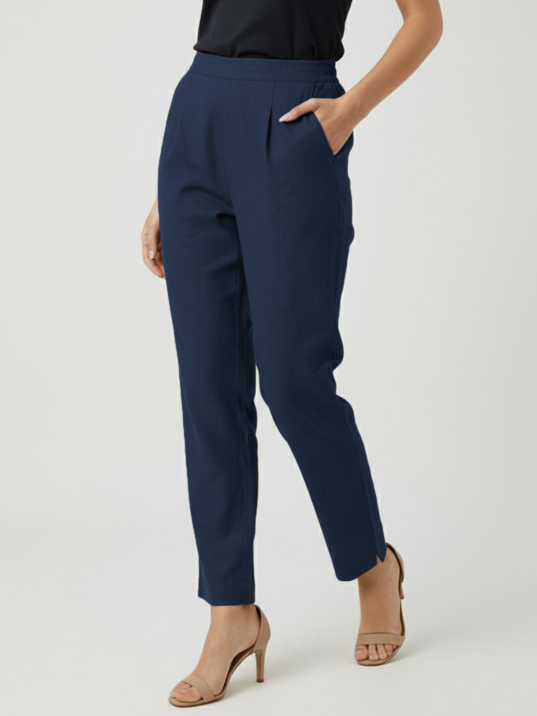 Dark Blue Airy Linen Pants