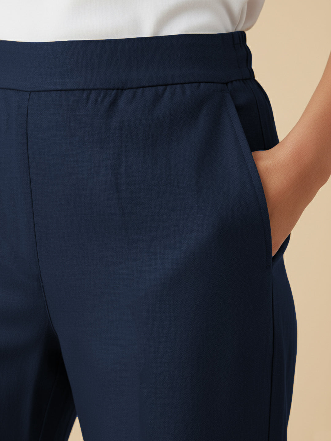 Dark Blue Airy Linen Pants