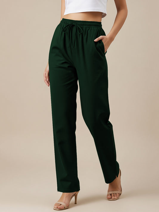 Bottle Green Everyday Cotton Pants