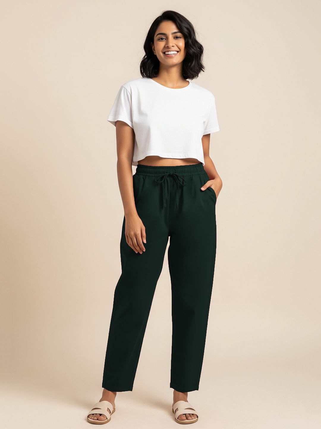 Bottle Green Everyday Cotton Pants