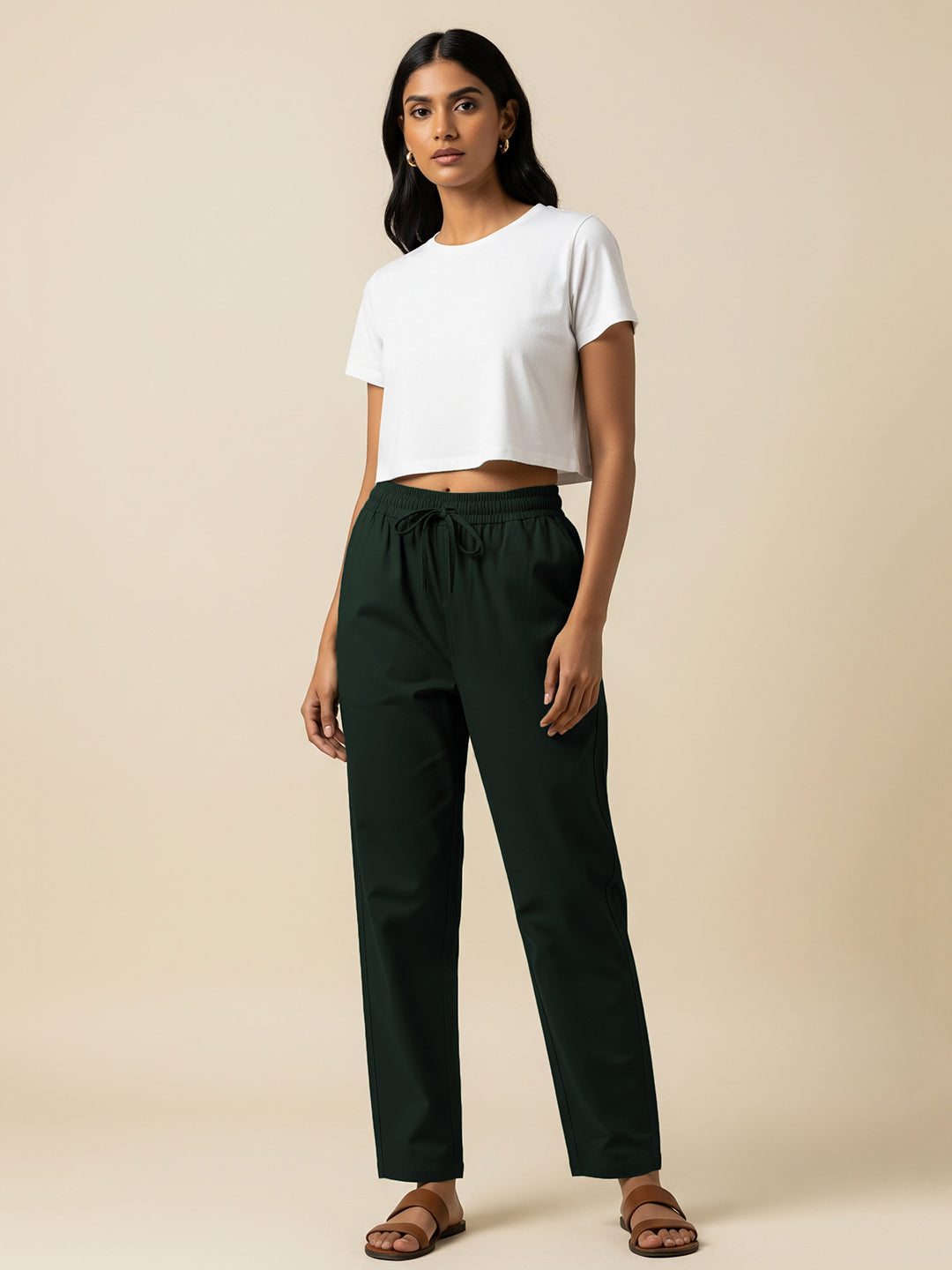 Bottle Green Everyday Cotton Pants