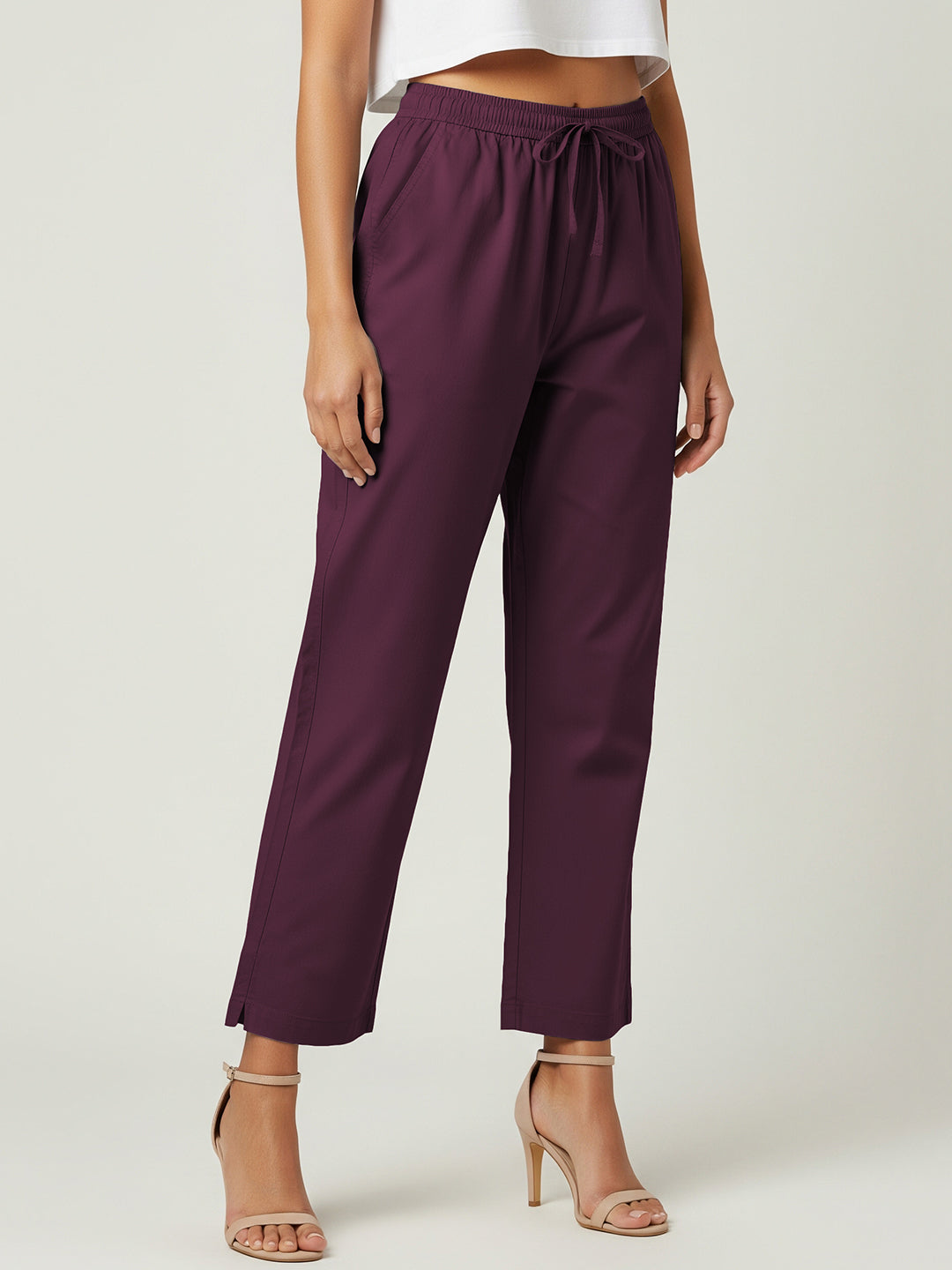 Burgundy Everyday Cotton Pants