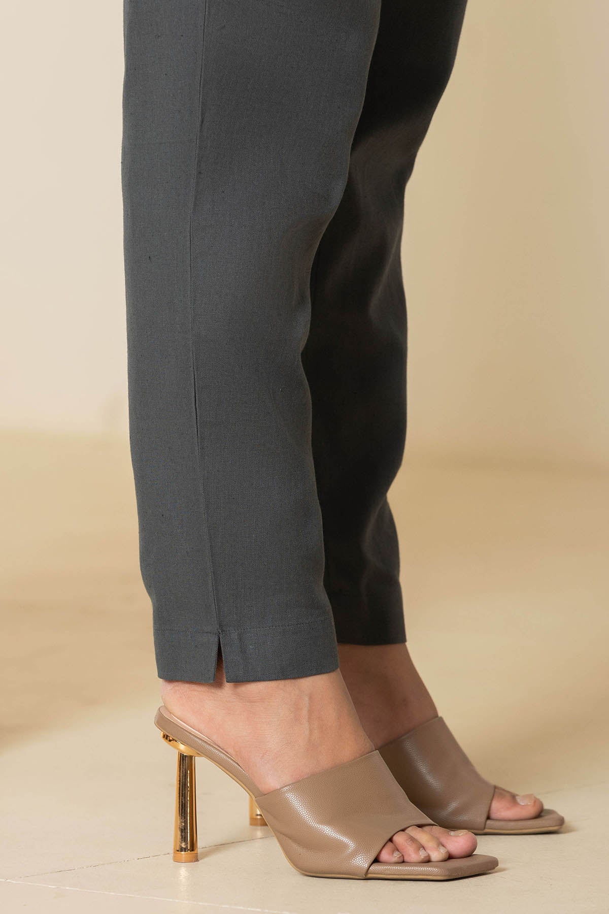 Cement Grey Airy Linen Pants