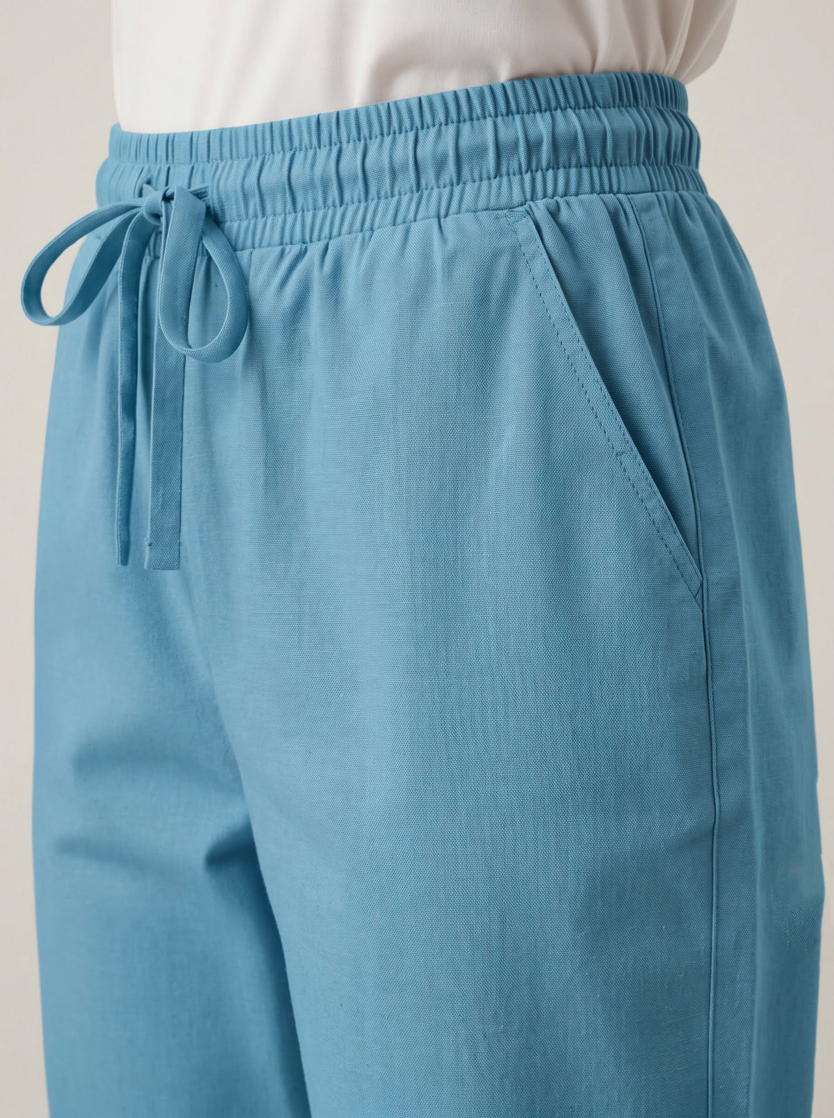 Blue Airy Linen Pants