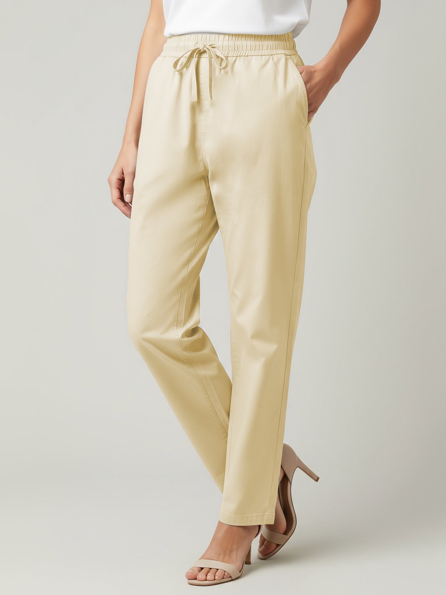 Cream Everyday Cotton Pants
