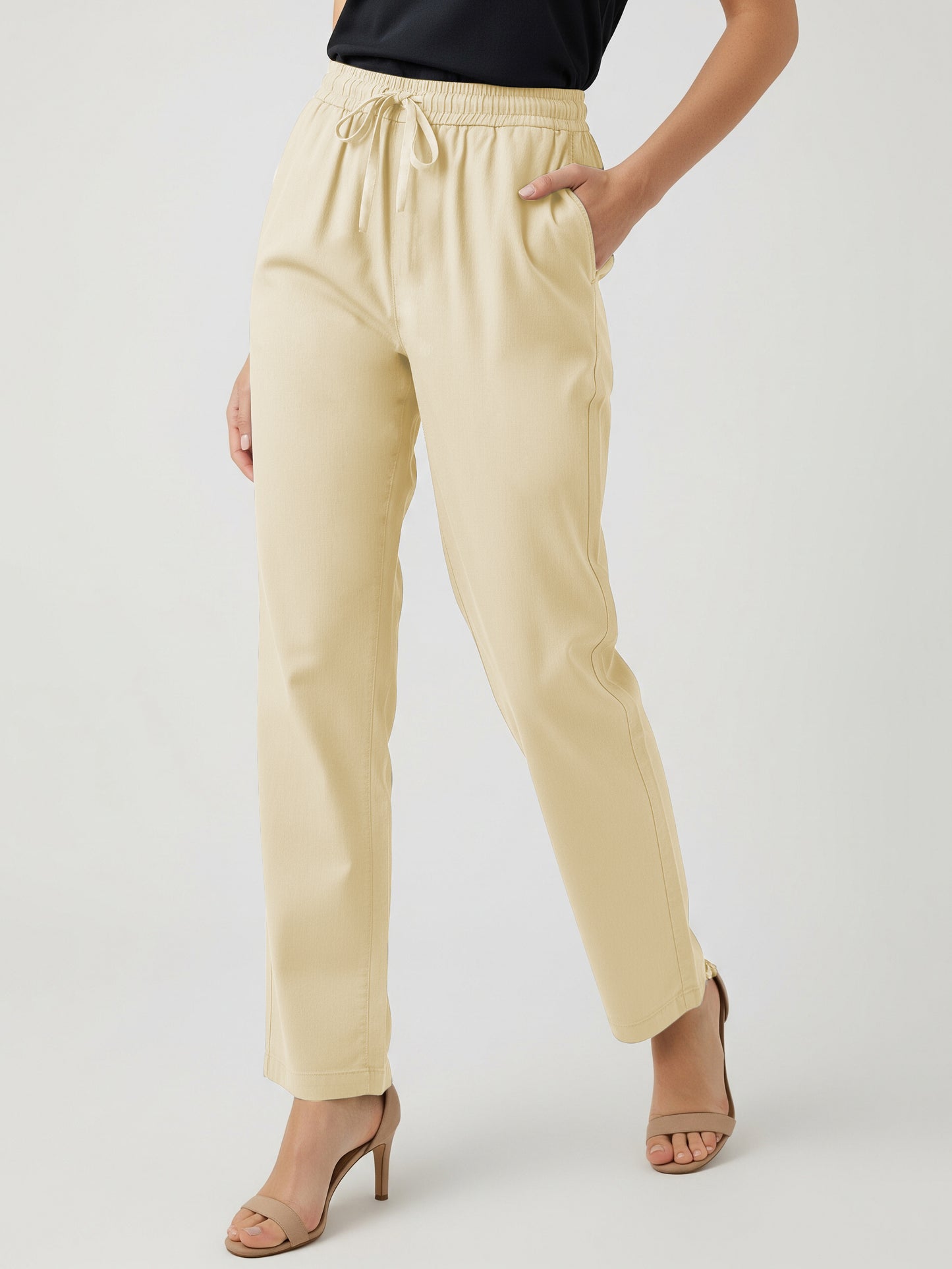Cream Everyday Cotton Pants