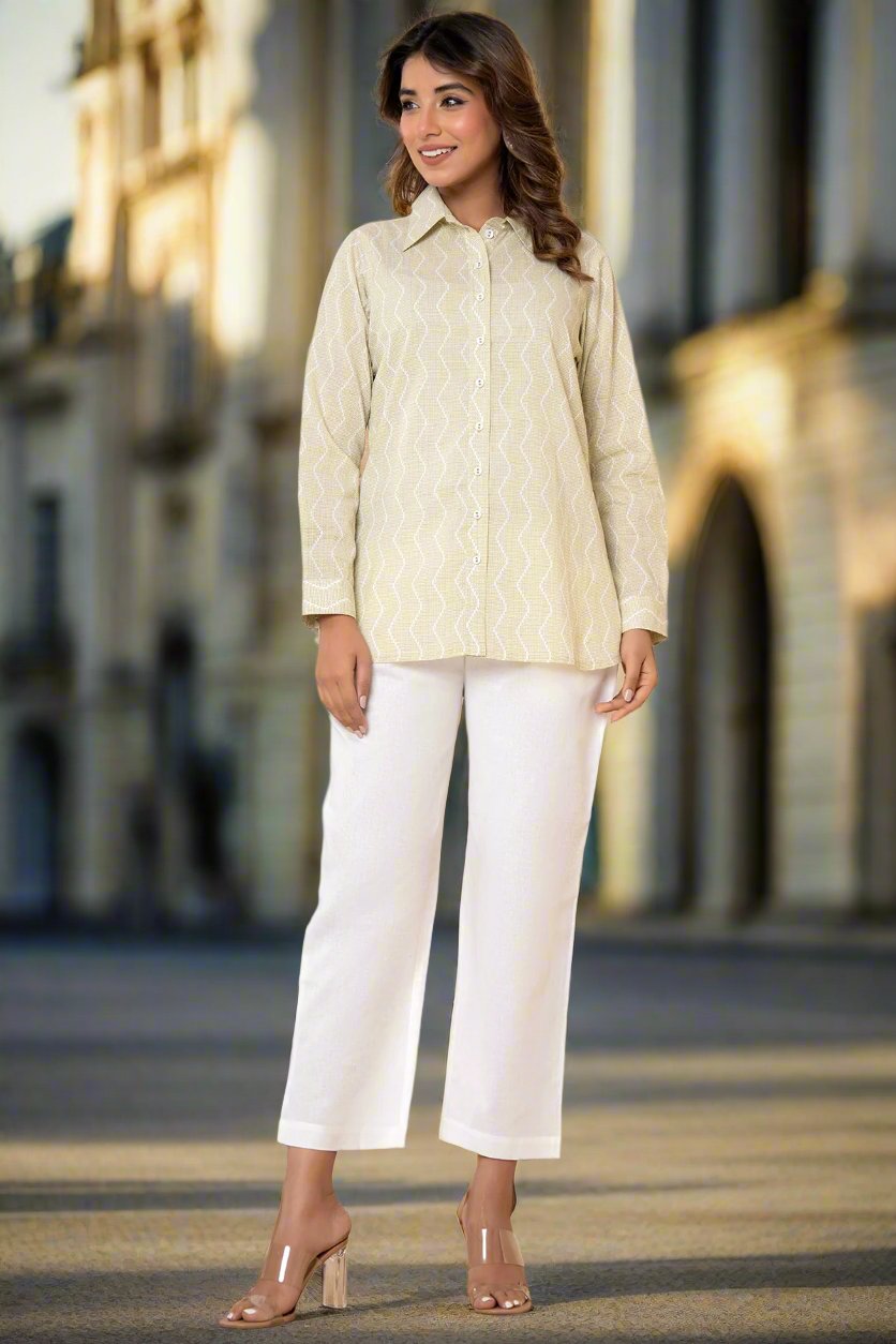 White Airy Linen Wide-leg Pants