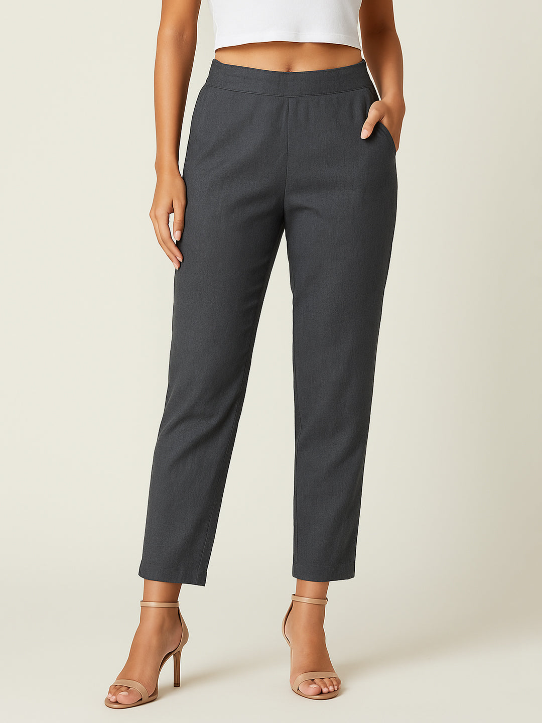 Cement Grey Airy Linen Pants