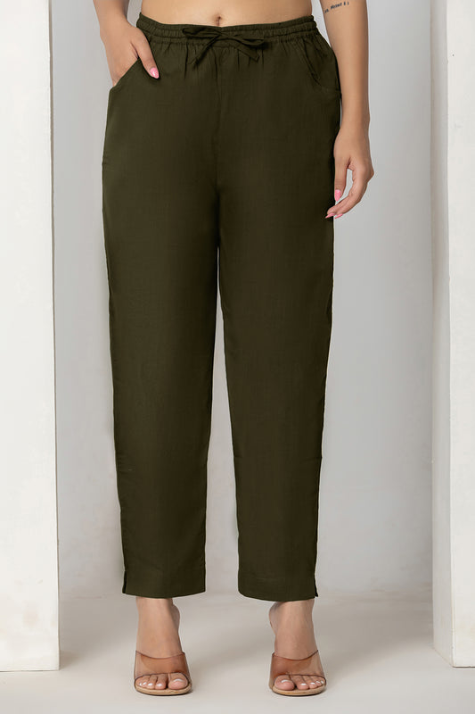 Olive Everyday Cotton Pants