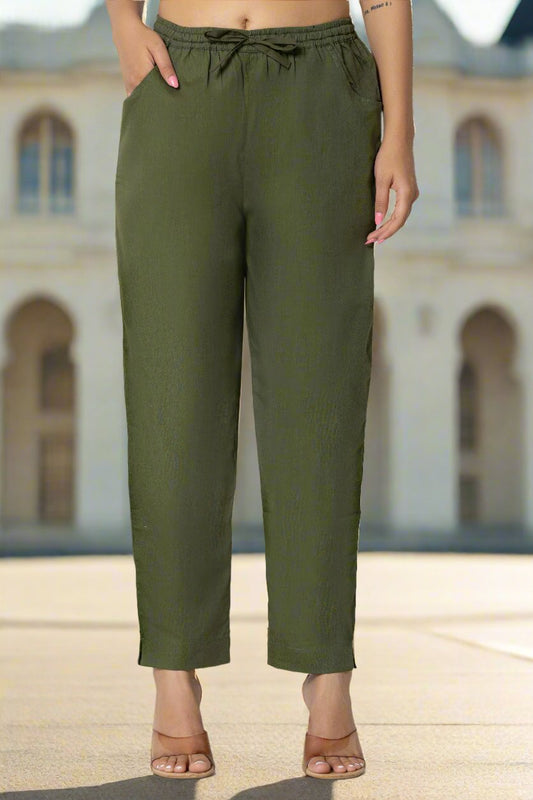 Olive Everyday Cotton Pants