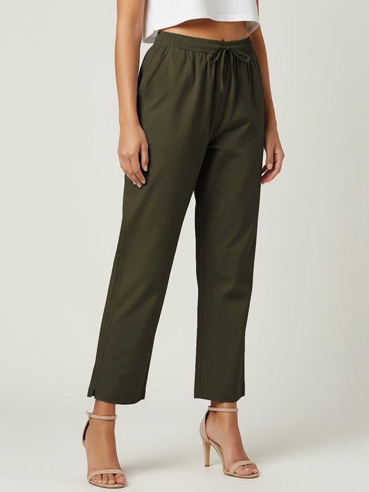 Olive Everyday Cotton Pants
