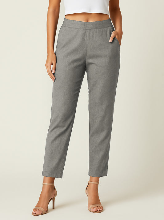 Grey Airy Linen Pants