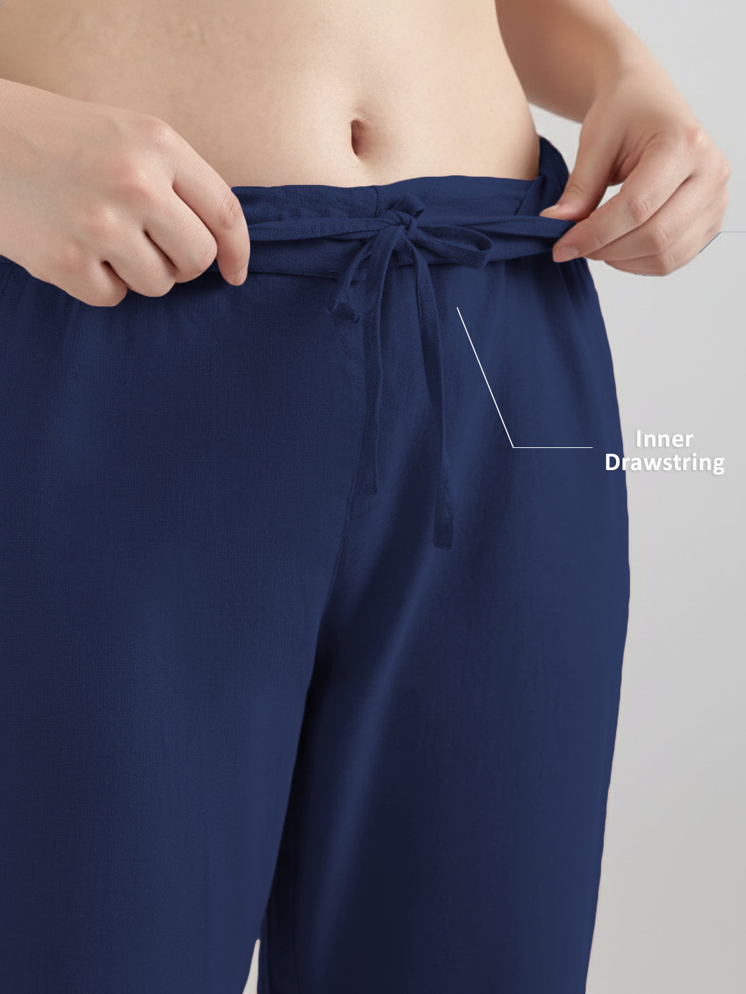 Ink Blue Formal Airy Linen Pants