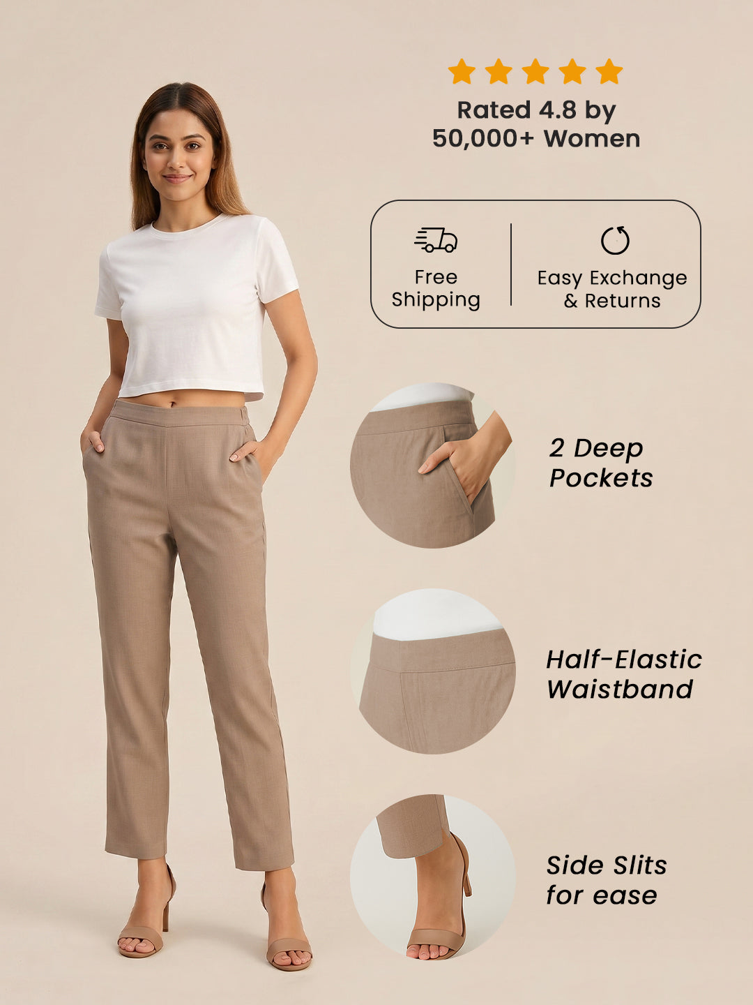 Light Brown Airy Linen Pants