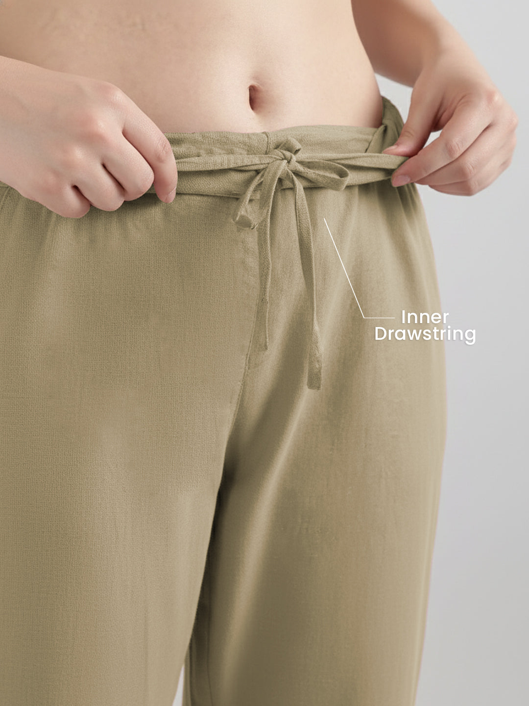 Beige Airy Linen Pants