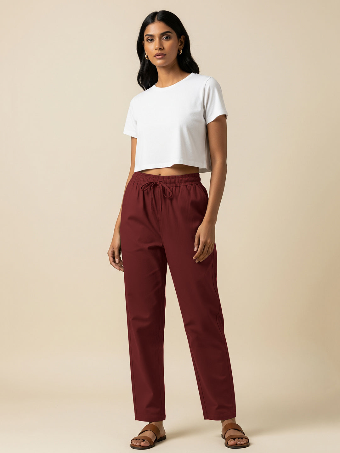 Maroon Everyday Cotton Pants