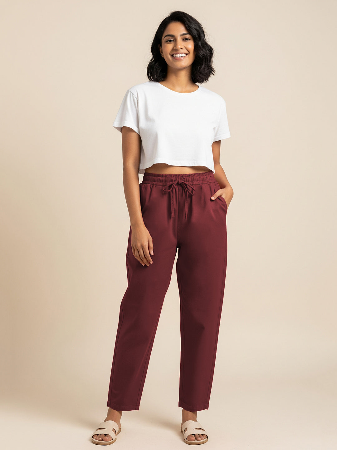 Maroon Everyday Cotton Pants