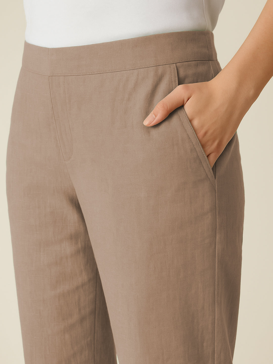Light Brown Airy Linen Pants