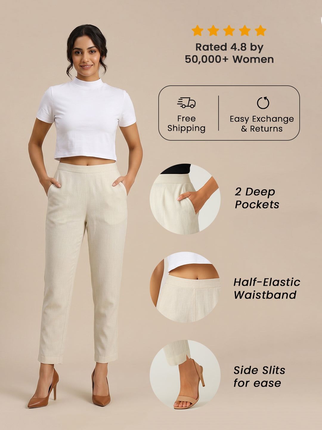 Off-White Airy Linen Pants
