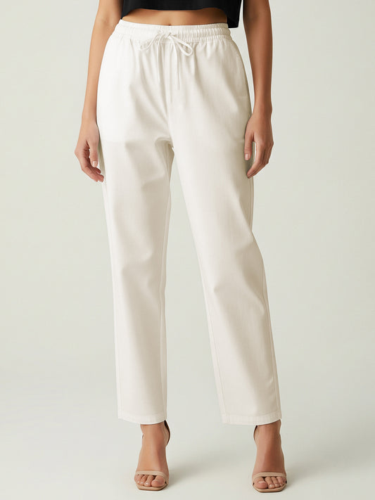 Off White Everyday Cotton Pants