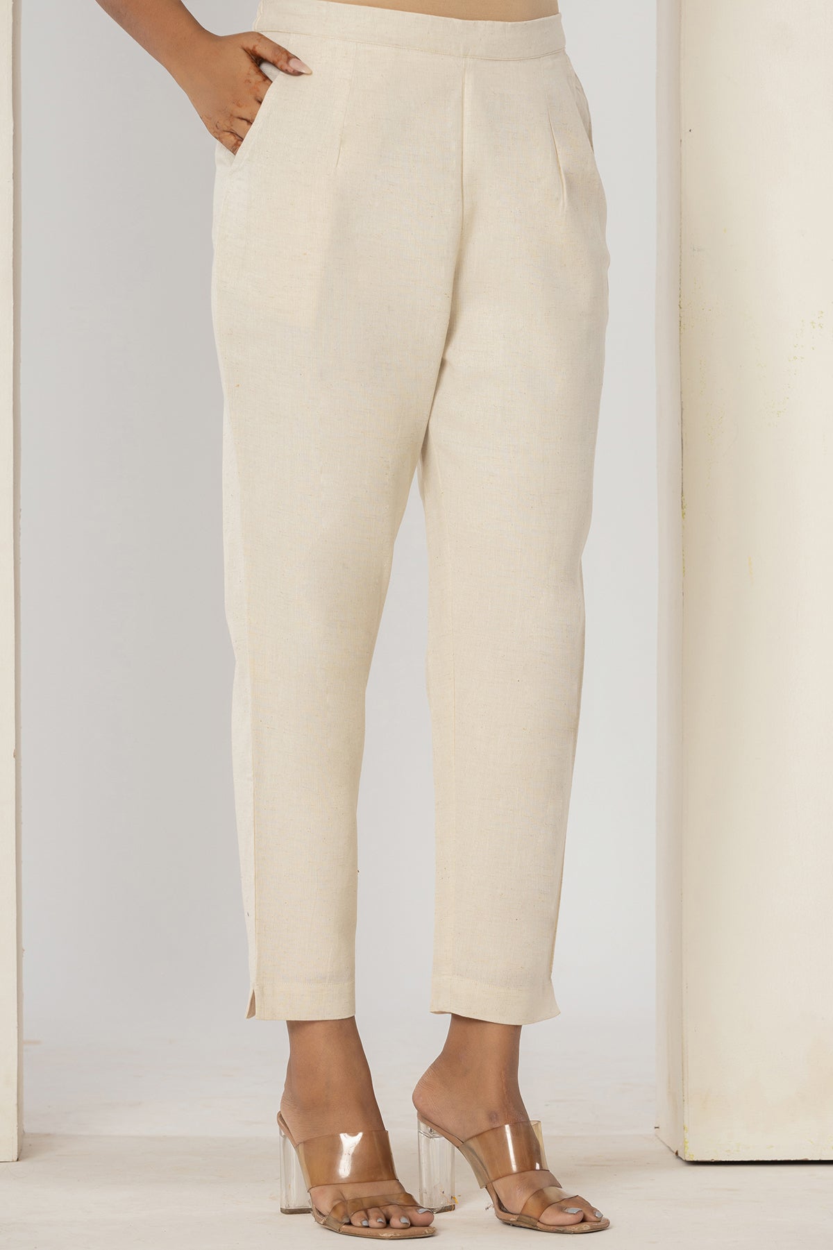 Off-White Airy Linen Pants