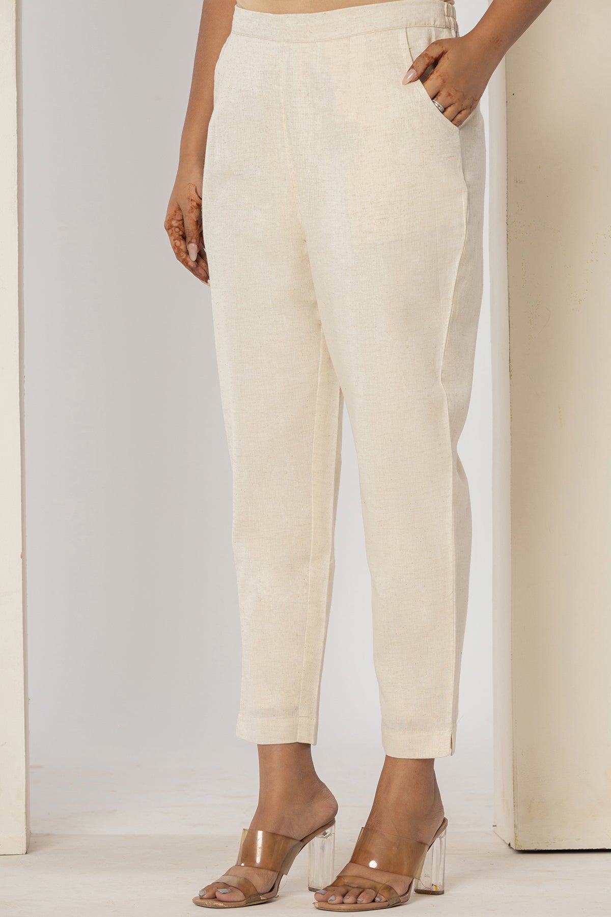 Off-White Airy Linen Pants