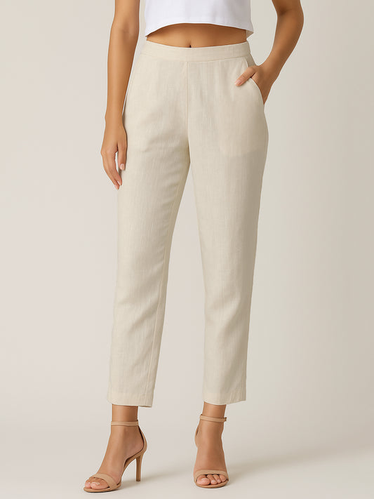 Off-White Airy Linen Pants