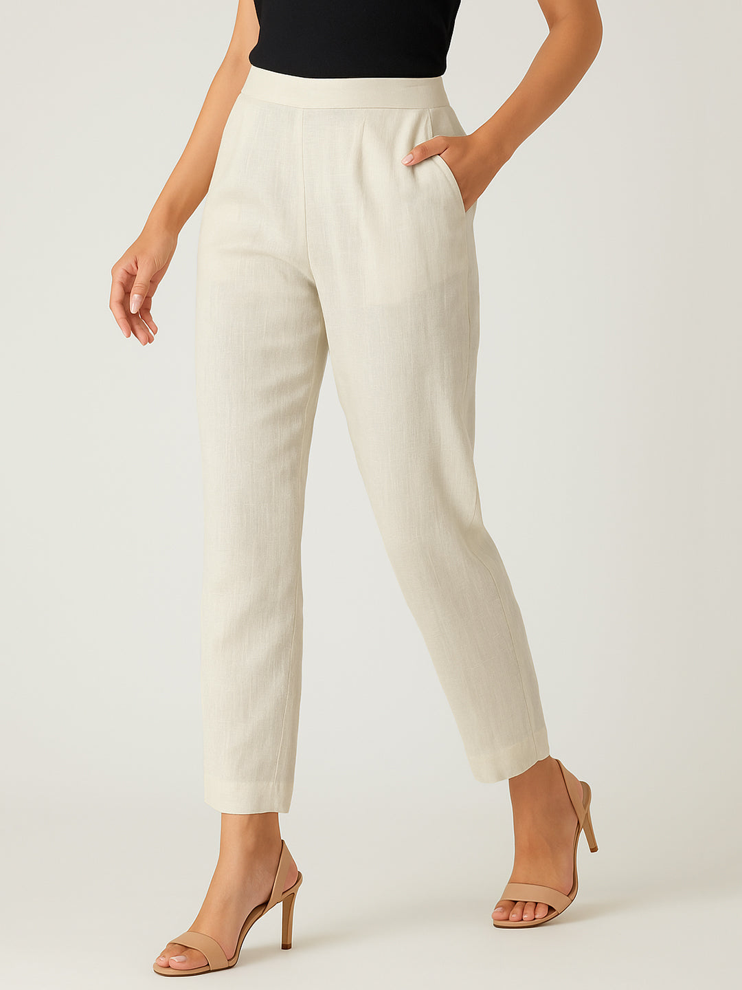 Off-White Airy Linen Pants