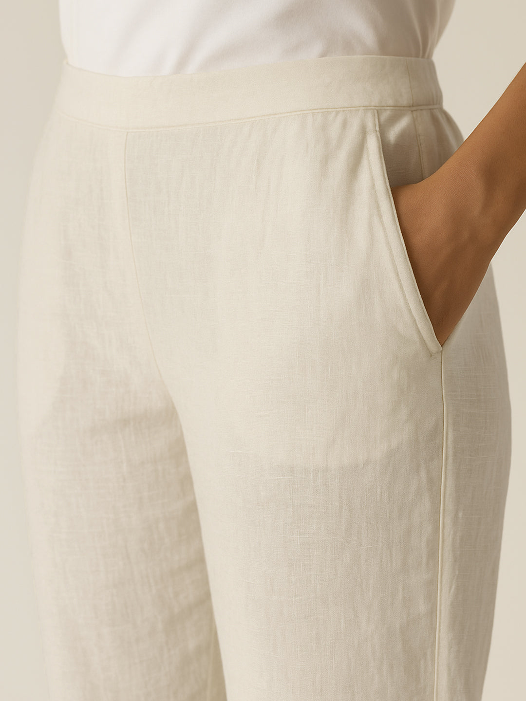 Off-White Airy Linen Pants