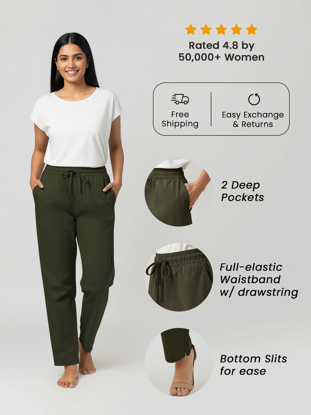 Olive Everyday Cotton Pants