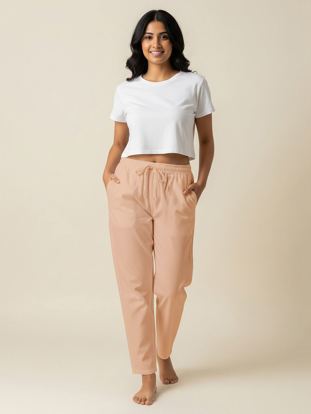 Peach Everyday Cotton Pants