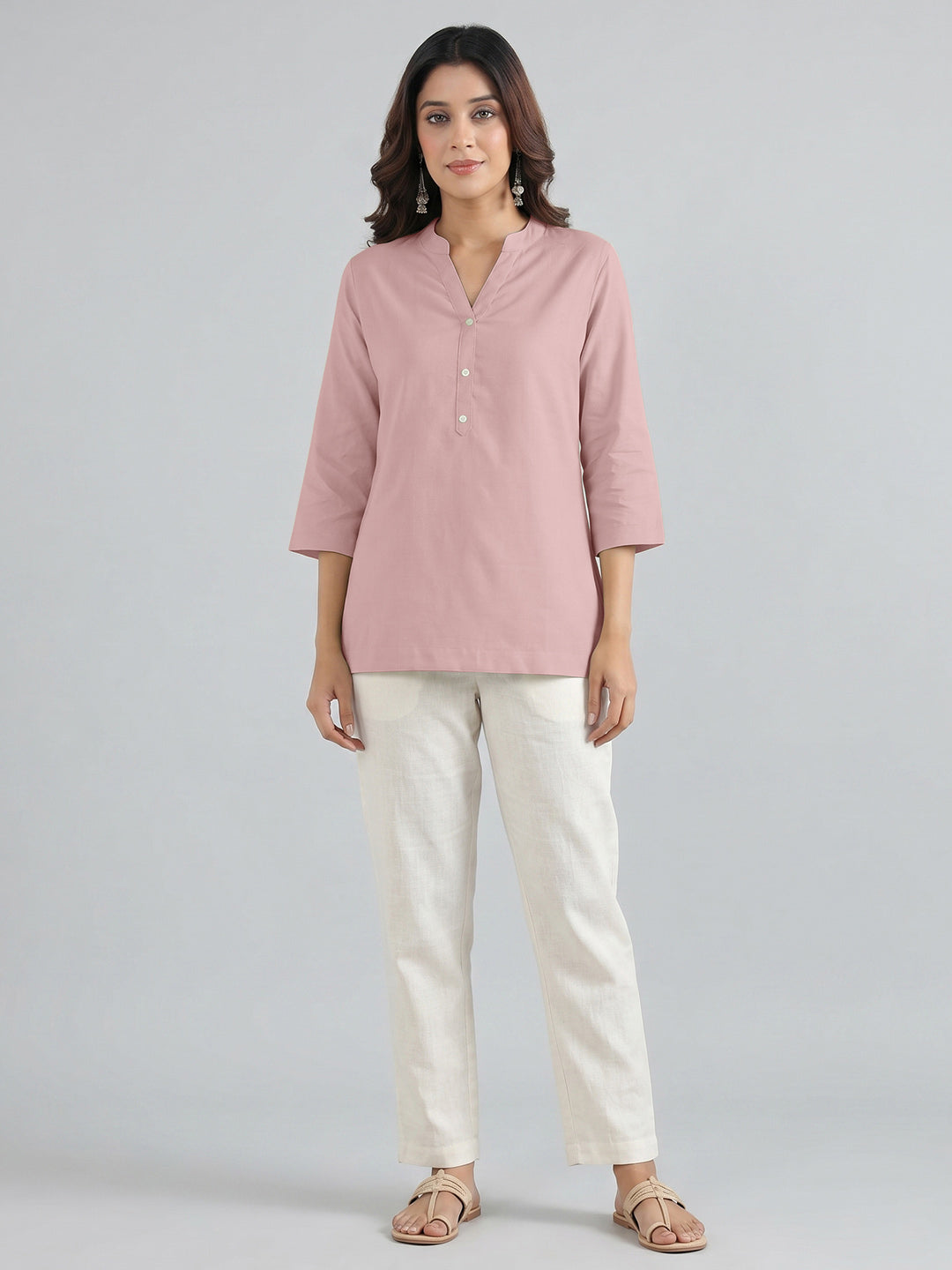 Rose Pink Airy Linen Top